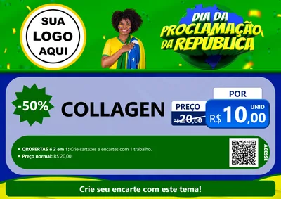 Modelo de Cartaz para Cartaz A4 Horizontal com o tema Dia Da Proclamação Da República para Suplementos alimentares