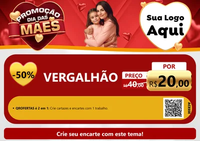 Modelo de Cartaz para Cartaz A4 Horizontal com o tema Promoção Dia das Mães para Ferragens