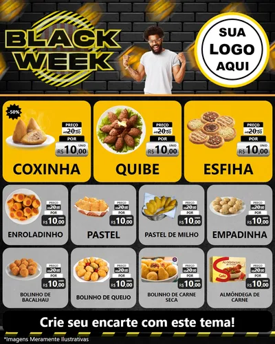 Modelo de Rede Social para Feed Instagram com o tema Black Week para Salgadaria