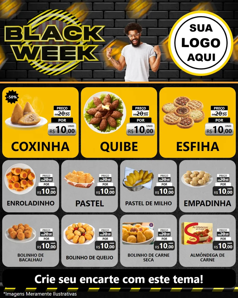 Modelo de Rede Social para Feed Instagram com o tema Black Week para Salgadaria