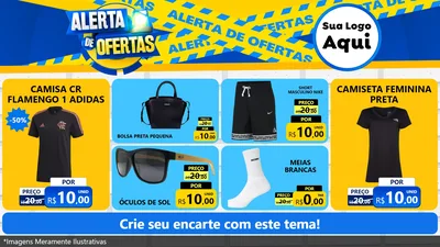 Modelo de TV para TV Horizontal com o tema Alerta de Ofertas para Roupas e acessórios