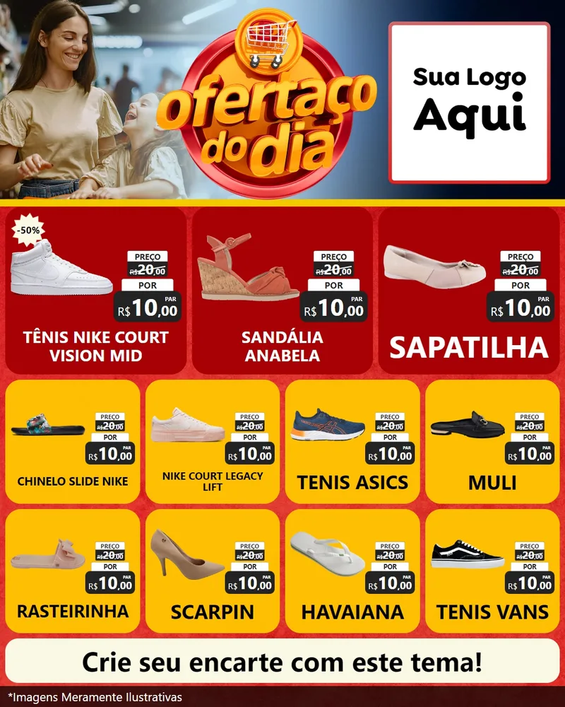 Modelo de Rede Social para Feed Instagram com o tema Ofertaço Do Dia para Calçados