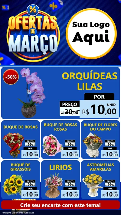 Modelo de Rede Social para Stories com o tema Ofertas de Março para Floricultura e jardim