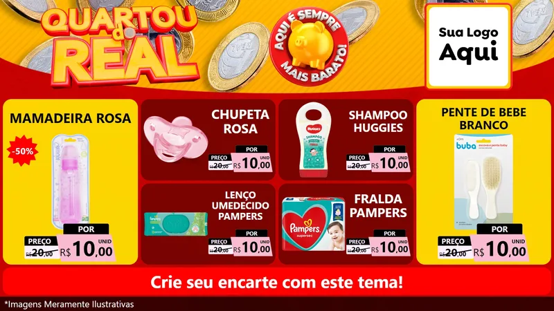 Modelo de TV para TV Horizontal com o tema Quartou do Real para Bebês