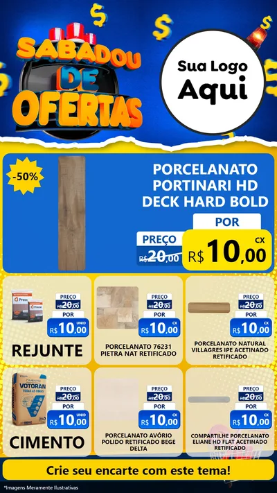Modelo de Rede Social para Stories com o tema Sabadou de Ofertas para Pisos e revestimentos