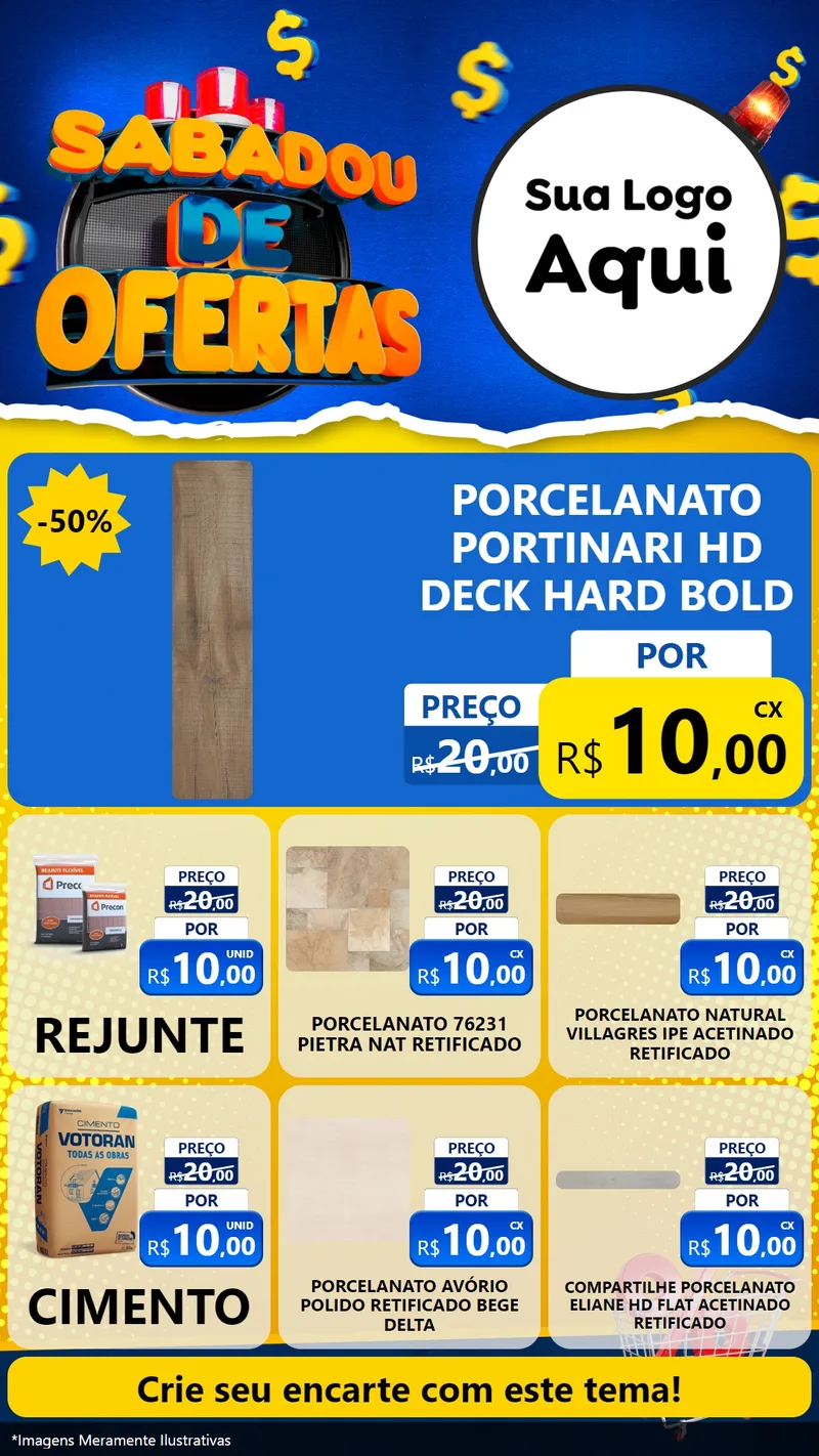 Modelo de Rede Social para Stories com o tema Sabadou de Ofertas para Pisos e revestimentos