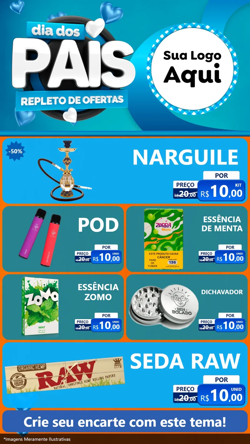 Modelo de TV para TV Vertical com o tema Dia Dos Pais Repleto de Ofertas para Tabacaria