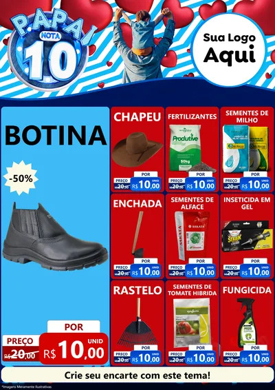 Modelo de Encarte para Encarte A4 Vertical com o tema Papai Nota 10 para Agropecuária