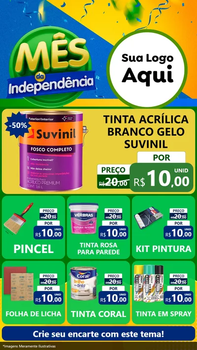 Modelo de Rede Social para Stories com o tema Mês da Independência para Tintas e Ferramentas