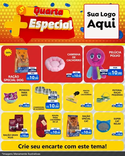 Modelo de Rede Social para Feed Instagram com o tema Quarta Mais Especial para Pet Shop