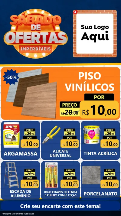Modelo de Rede Social para Stories com o tema Sábado de Ofertas Imperdíveis para Material para Construção