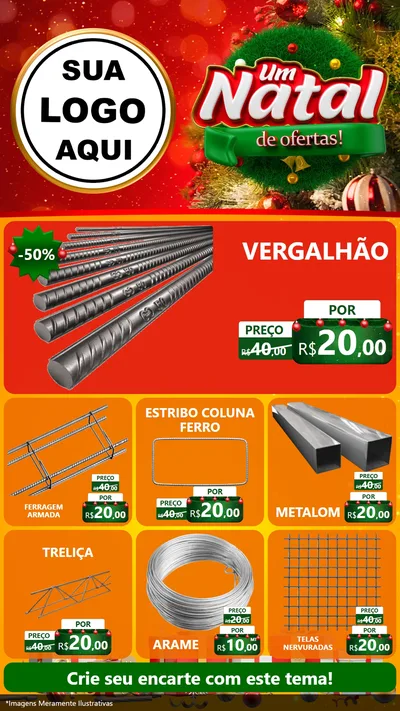 Modelo de Rede Social para Stories com o tema Um Natal de Ofertas para Ferragens