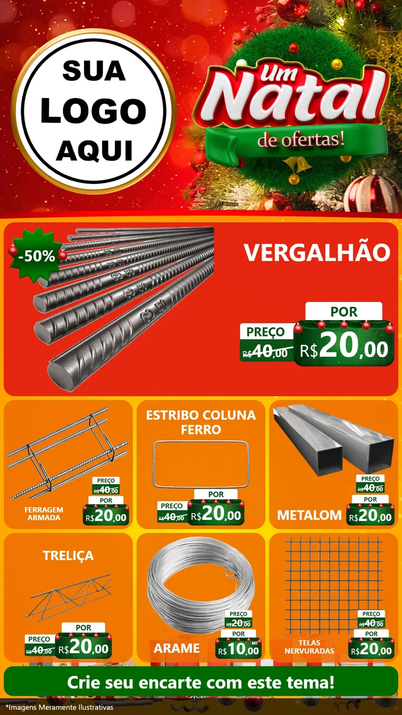 Modelo de Rede Social para Stories com o tema Um Natal de Ofertas para Ferragens