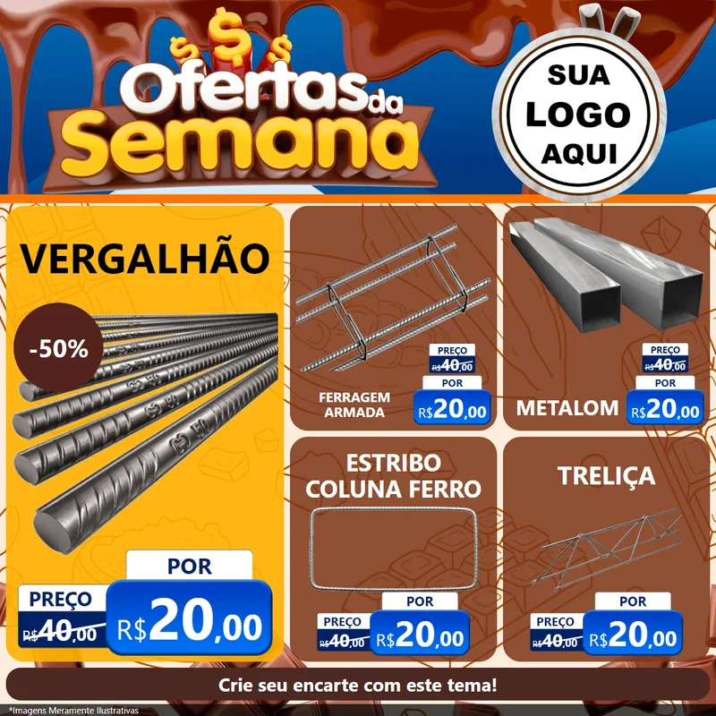 Modelo de Rede Social para Feed Facebook com o tema Ofertas da Semana - Páscoa para Ferragens