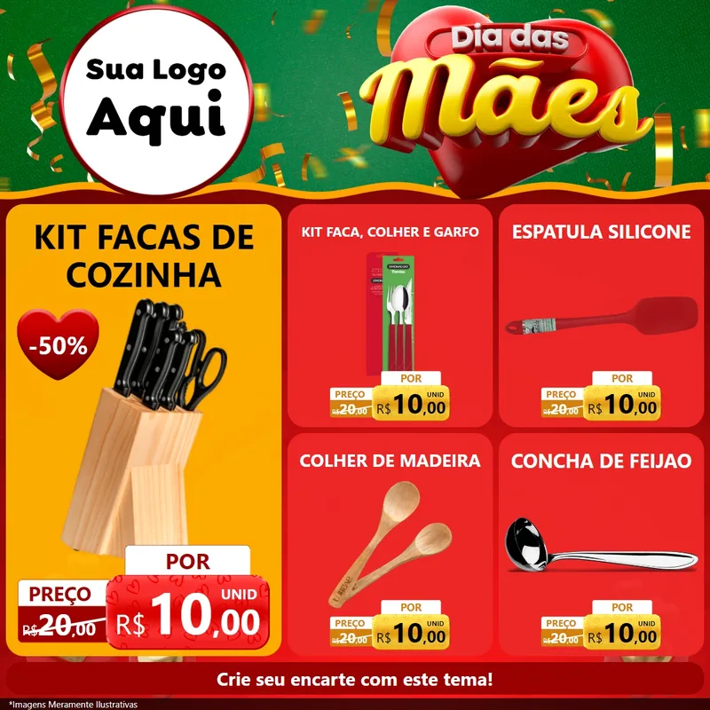 Modelo de Rede Social para Feed Facebook com o tema Dia das Mães para Utilidades Domésticas