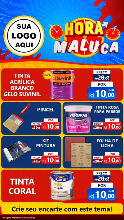 Modelo de TV para TV Vertical com o tema Hora Maluca para Tintas e Ferramentas