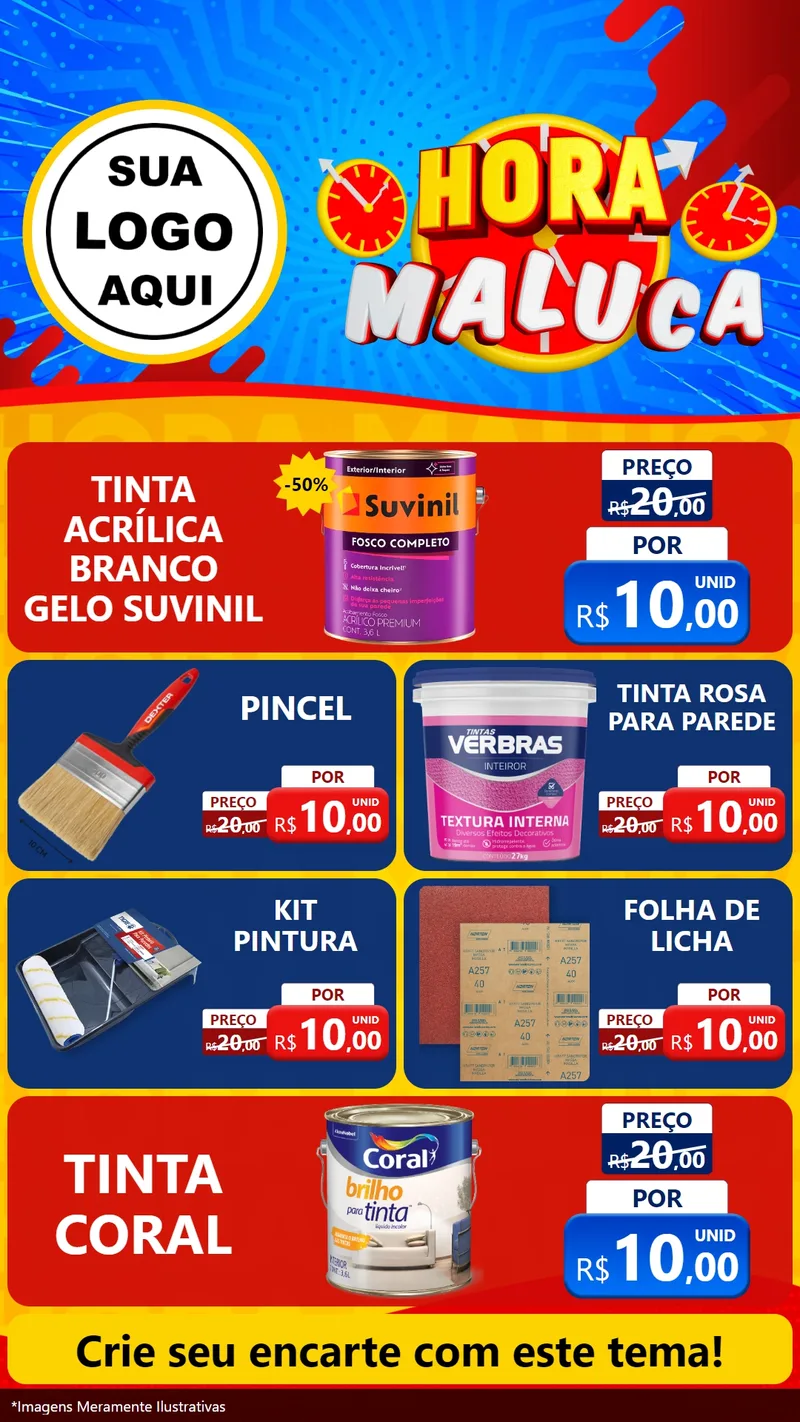 Modelo de TV para TV Vertical com o tema Hora Maluca para Tintas e Ferramentas