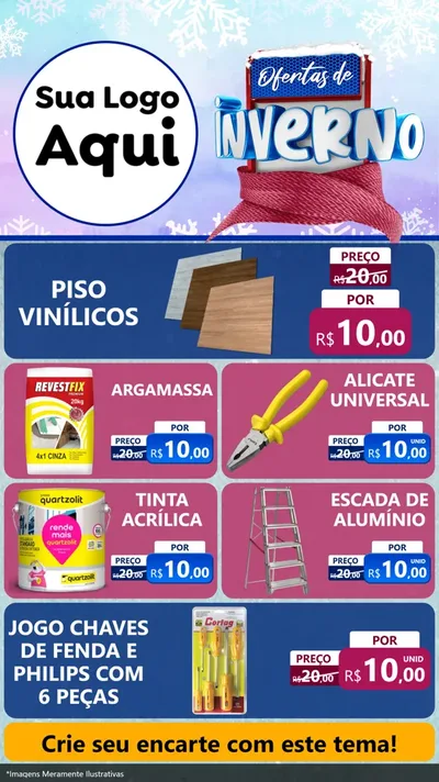 Modelo de TV para TV Vertical com o tema Ofertas de Inverno para Material para Construção