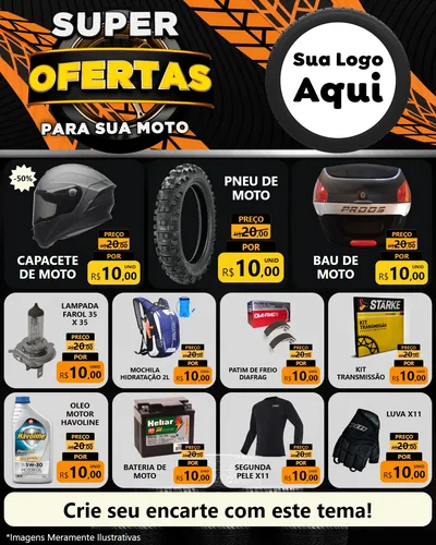 Modelo de Rede Social para Feed Instagram com o tema Super Ofertas Para Sua Moto para Moto peças