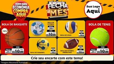 Modelo de TV para TV Horizontal com o tema Fecha Mês para Artigos Esportivos