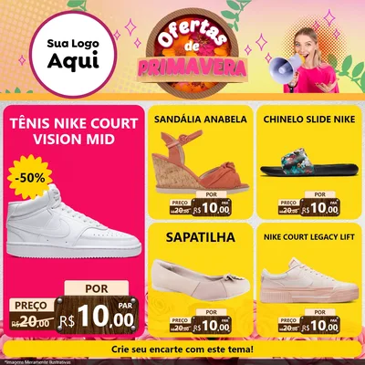 Modelo de Rede Social para Feed Facebook com o tema Ofertas de Primavera para Calçados