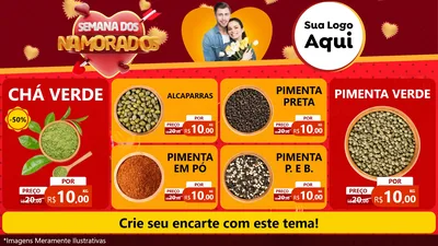 Modelo de TV para TV Horizontal com o tema Semana dos Namorados para Produtos Naturais
