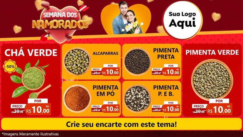 Modelo de TV para TV Horizontal com o tema Semana dos Namorados para Produtos Naturais