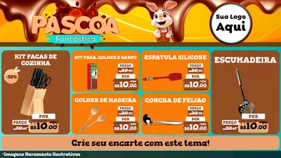 Modelo de TV para TV Horizontal com o tema Páscoa Fantástica para Utilidades Domésticas