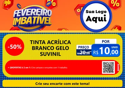 Modelo de Cartaz para Cartaz A4 Horizontal com o tema Fevereiro Imbatível para Tintas e Ferramentas