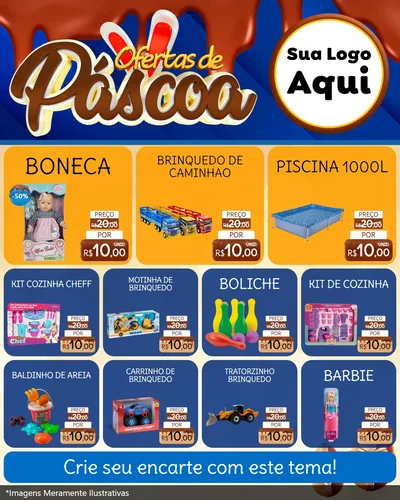 Modelo de Rede Social para Feed Instagram com o tema Ofertas de Páscoa para Brinquedos
