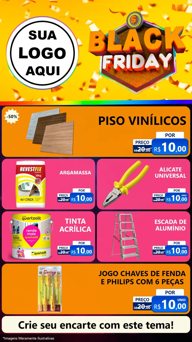 Modelo de TV para TV Vertical com o tema Black Friday para Material para Construção