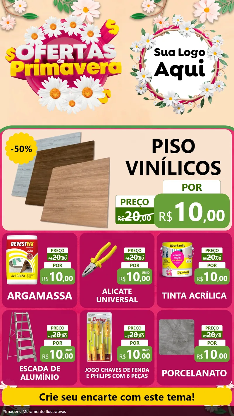 Modelo de Rede Social para Stories com o tema Ofertas de Primavera para Material para Construção