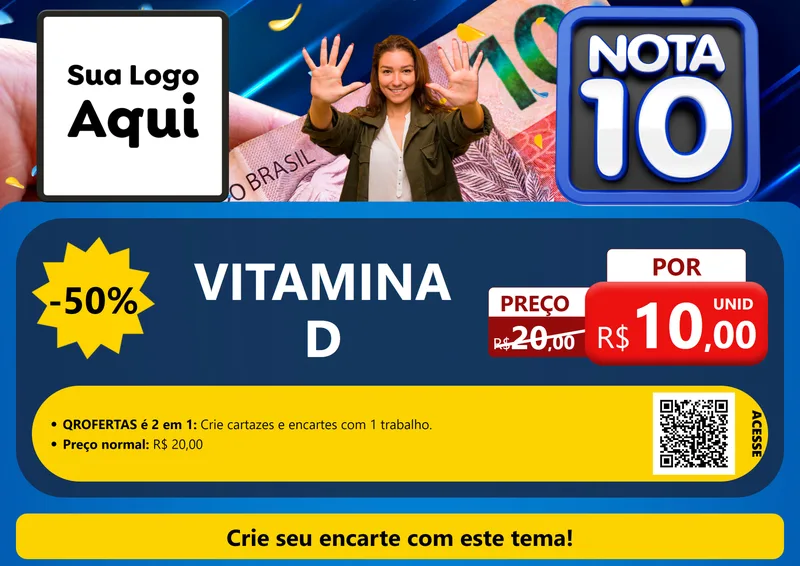 Modelo de Cartaz para Cartaz A4 Horizontal com o tema Nota 10 para Farmácia