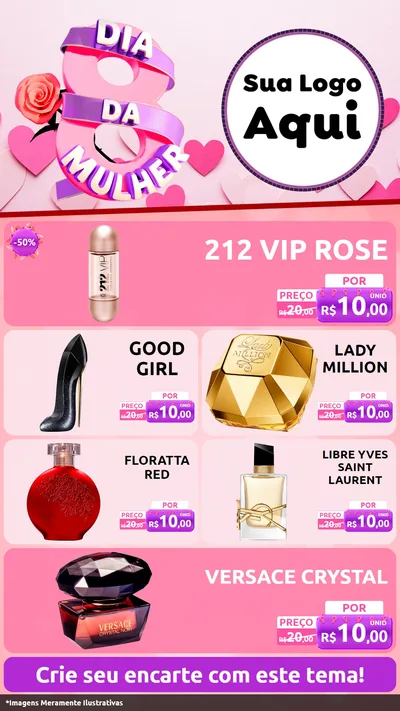 Modelo de TV para TV Vertical com o tema Dia da Mulher para Perfumes