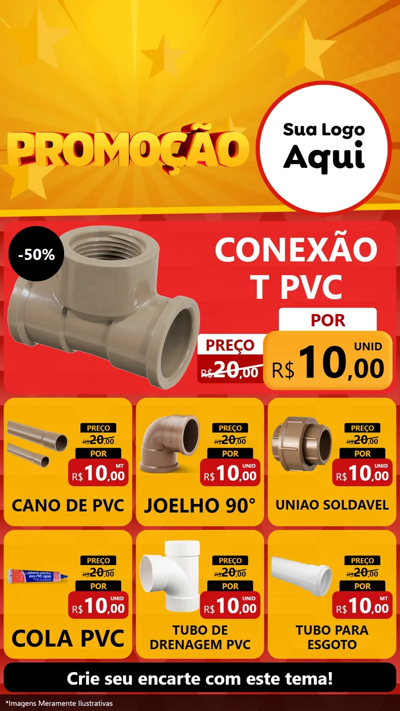 Modelo de Rede Social para Stories com o tema Promoção para Tubos e conexões