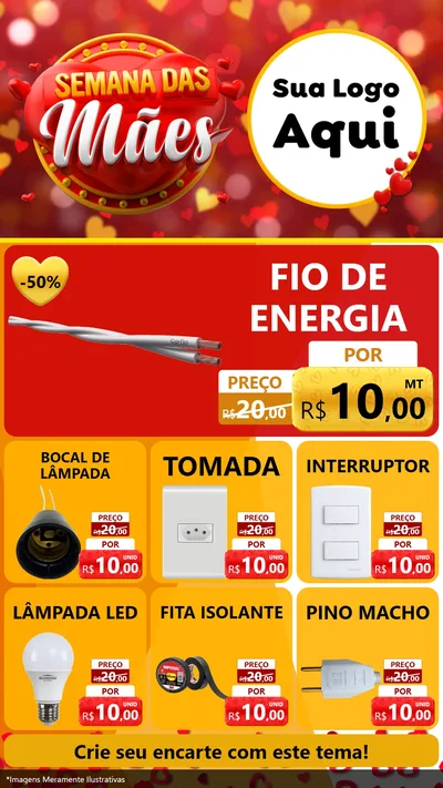 Modelo de Rede Social para Stories com o tema Semana das Mães para Materiais Elétricos