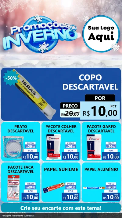 Modelo de Rede Social para Stories com o tema Promoções de Inverno para Embalagens