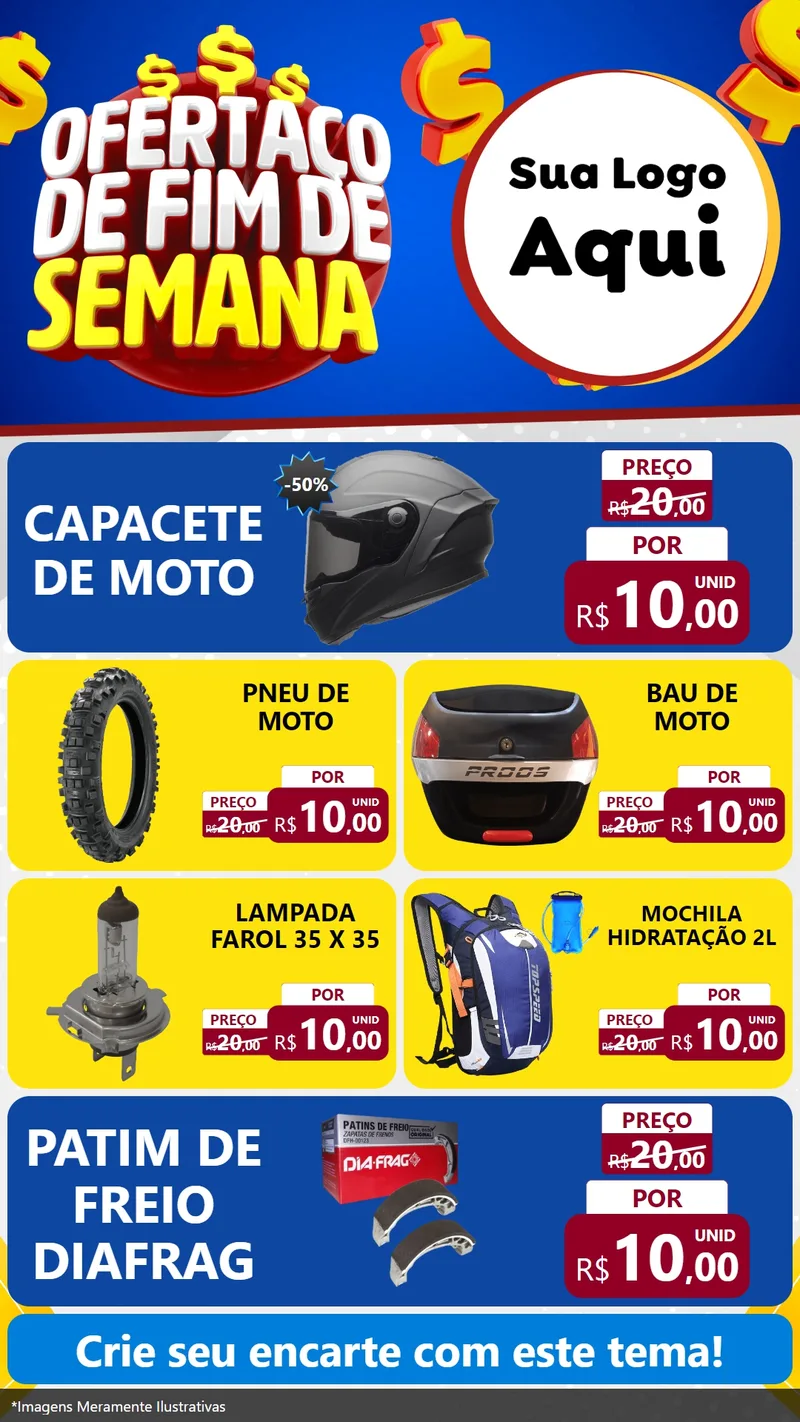 Modelo de TV para TV Vertical com o tema Ofertaço de Fim de Semana para Moto peças