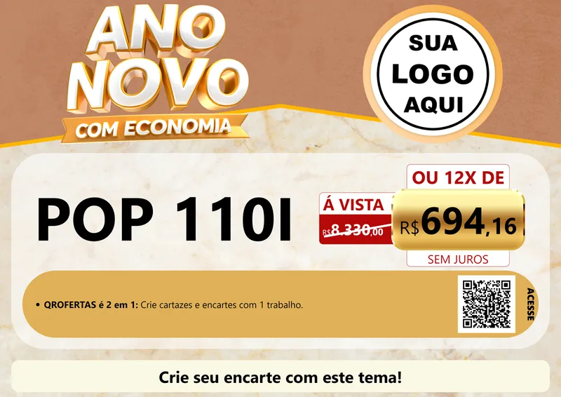 Modelo de Cartaz para Cartaz A4 Horizontal com o tema Ano Novo Com Economia para Concessionaria de Motos
