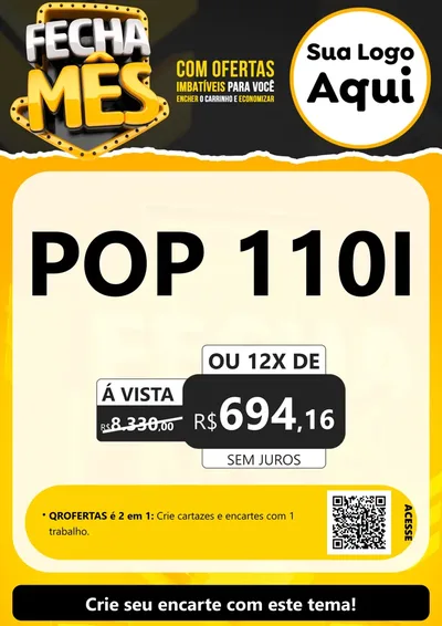 Modelo de Cartaz para Cartaz A4 Vertical com o tema Fecha Mês para Concessionaria de Motos