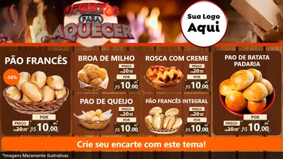 Modelo de TV para TV Horizontal com o tema Ofertas Para Aquecer para Padaria