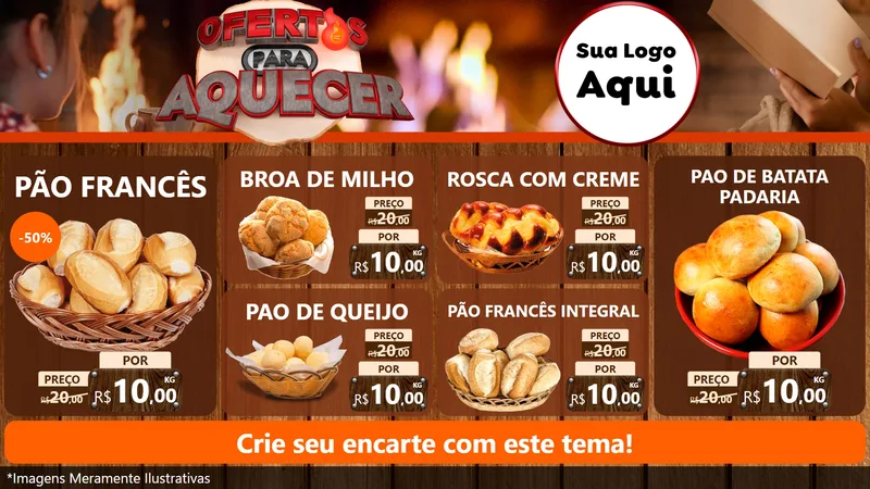 Modelo de TV para TV Horizontal com o tema Ofertas Para Aquecer para Padaria