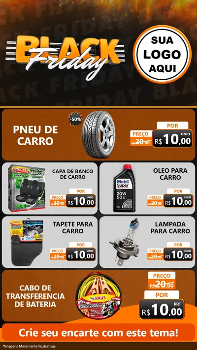 Modelo de TV para TV Vertical com o tema Black Friday para Auto peças