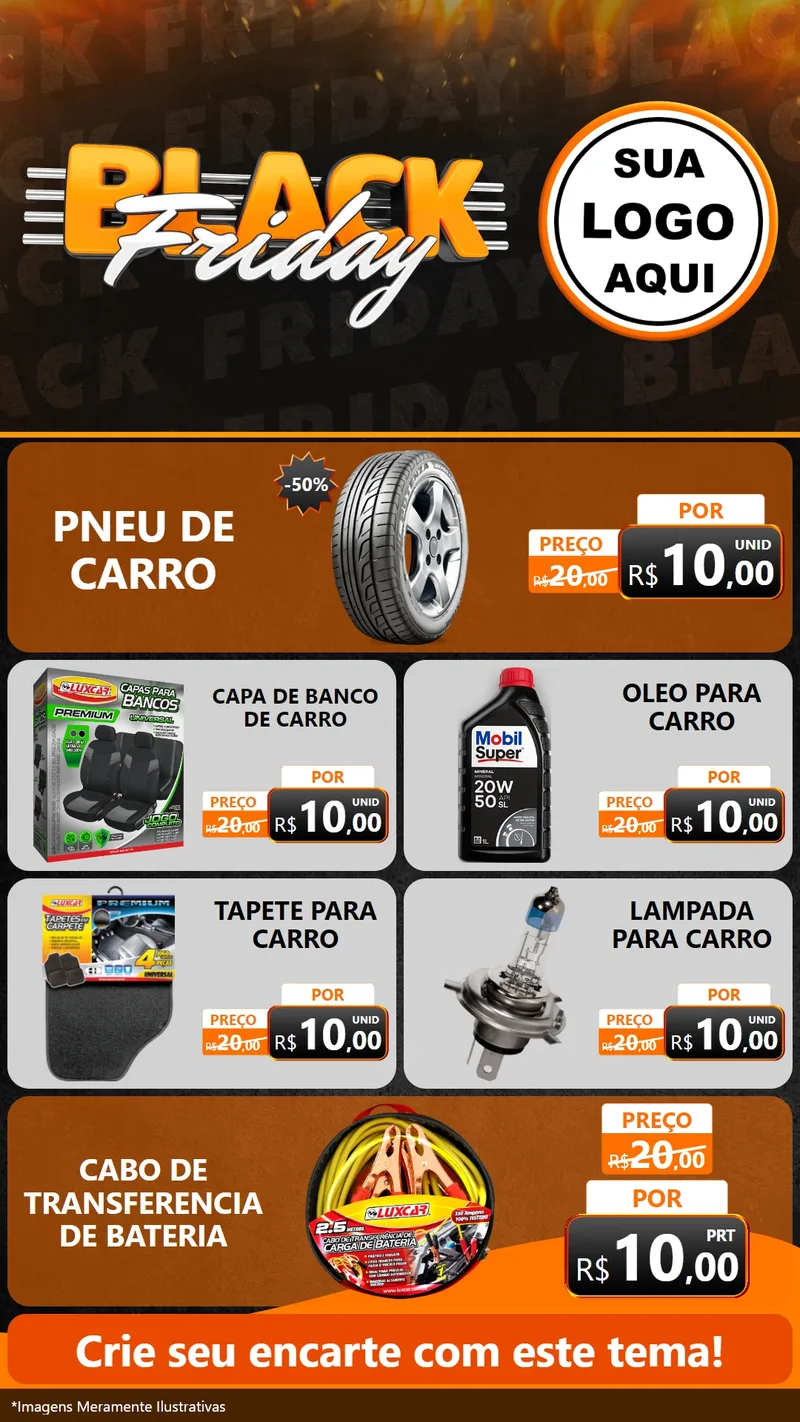 Modelo de TV para TV Vertical com o tema Black Friday para Auto peças