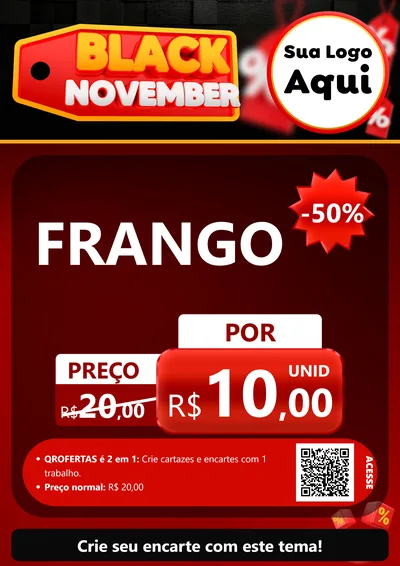 Modelo de Cartaz para Cartaz A4 Vertical com o tema Black November para Assados