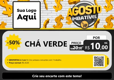 Modelo de Cartaz para Cartaz A4 Horizontal com o tema Agosto imbatível para Produtos Naturais