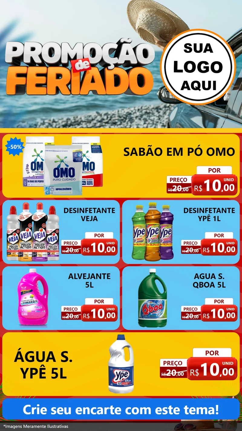Modelo de TV para TV Vertical com o tema Promoção de Feriado para Produtos de Limpeza