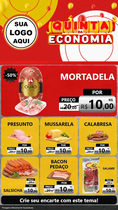 Modelo de Rede Social para Stories com o tema Quinta da Economia para Frios e Laticínios