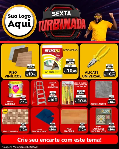 Modelo de Rede Social para Feed Instagram com o tema Sexta Turbinada para Material para Construção
