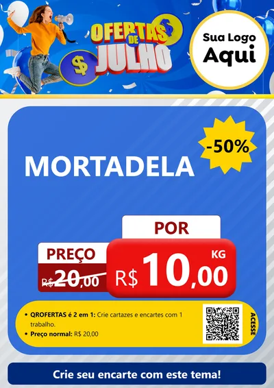 Modelo de Cartaz para Cartaz A4 Vertical com o tema Ofertas de Julho para Frios e Laticínios